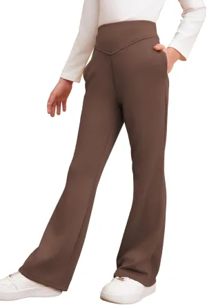 blibean Girls Dressy Bell Bottom School Uniform Pants Size 6-15 Years