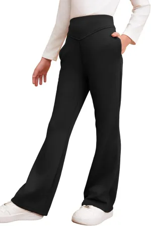 blibean Girls Dressy Bell Bottom School Uniform Pants Size 6-15 Years