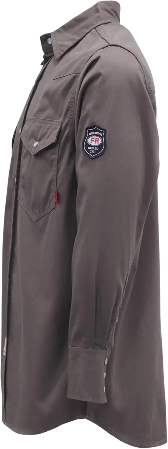 BOCOMAL FR Shirts 6.25oz Lightweight Welding Shirts Flame Resistant Men's Fire Retardant Shirt
