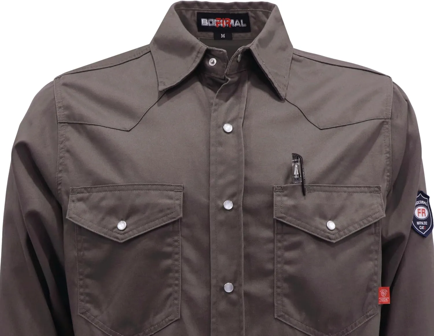 BOCOMAL FR Shirts 6.25oz Lightweight Welding Shirts Flame Resistant Men's Fire Retardant Shirt