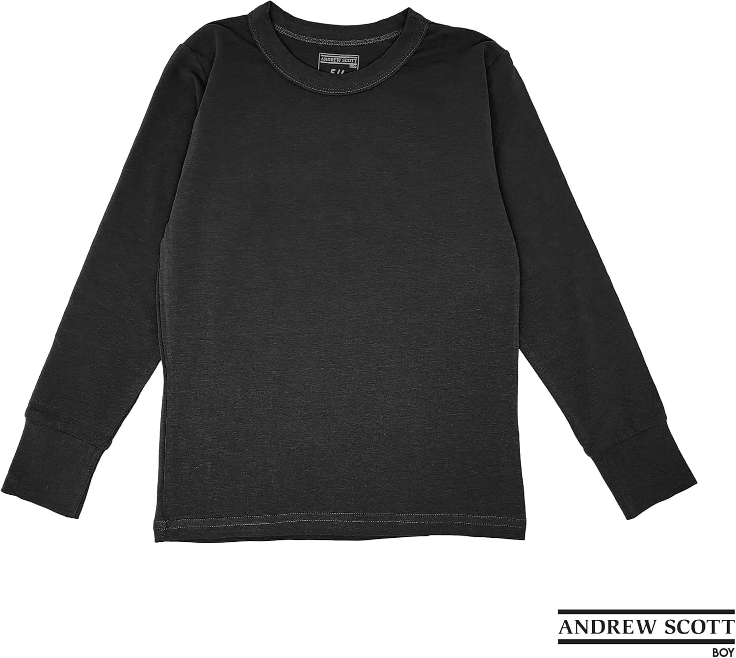 Boys Long Sleeve Performace Tops| Base Layer All Season Cotton Stretch Color Shirts| Multi Packs -Colors