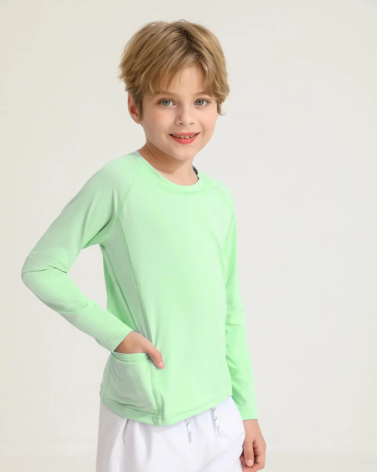 Boys Rash Guard Shirts UPF 50  Long Sleeve Girls UV Sun Protection Athletic Rash Guard Rashguard Swim Shirt