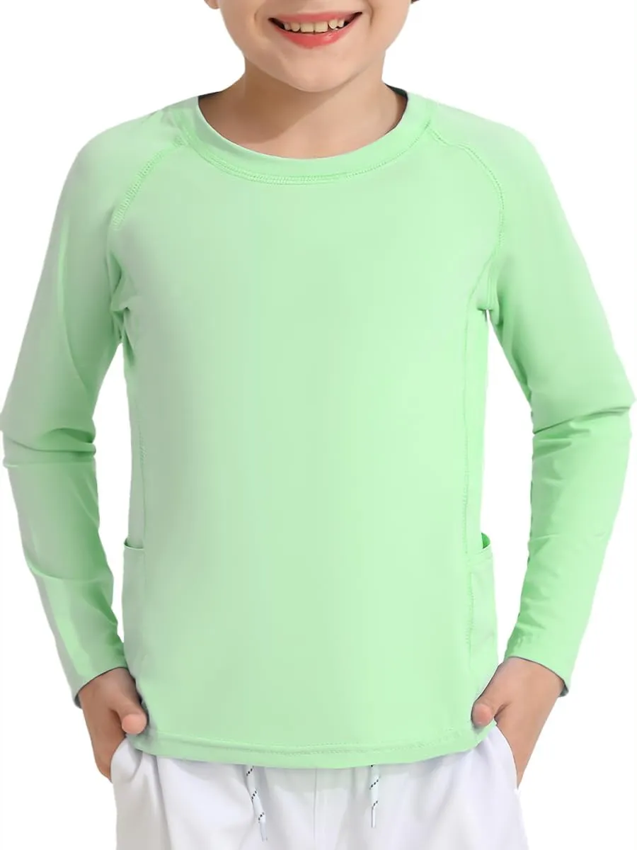 Boys Rash Guard Shirts UPF 50  Long Sleeve Girls UV Sun Protection Athletic Rash Guard Rashguard Swim Shirt