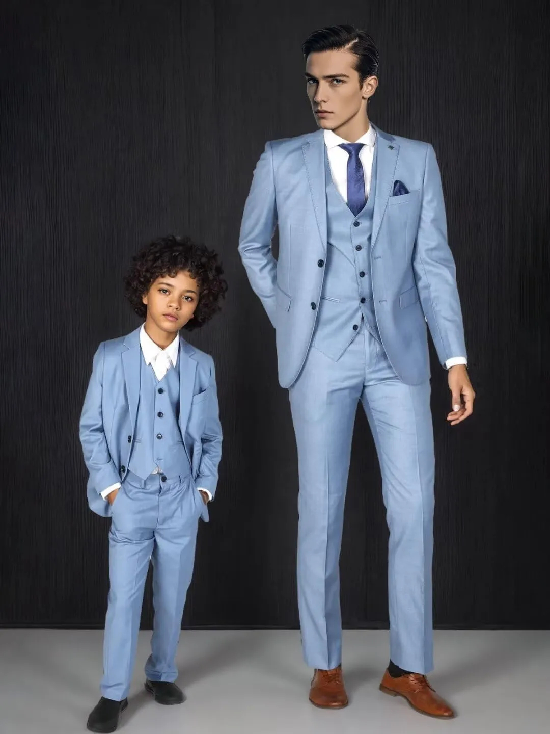 Boys Suit 3 Piece Slim Fit Suit for Kids Toddler Formal Wedding Ring Bearer Outfit Blazer Vest Pants Set