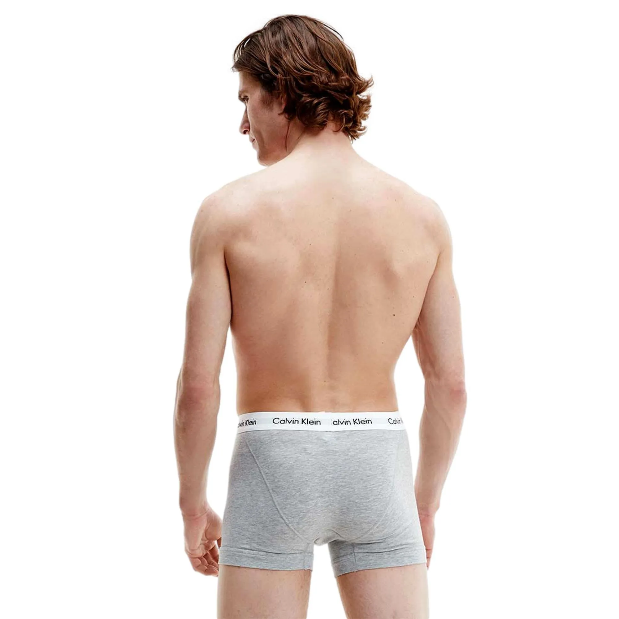 Calvin Klein 3 Pack Cotton Stretch Low Rise Trunks - Black/White/Grey Heather