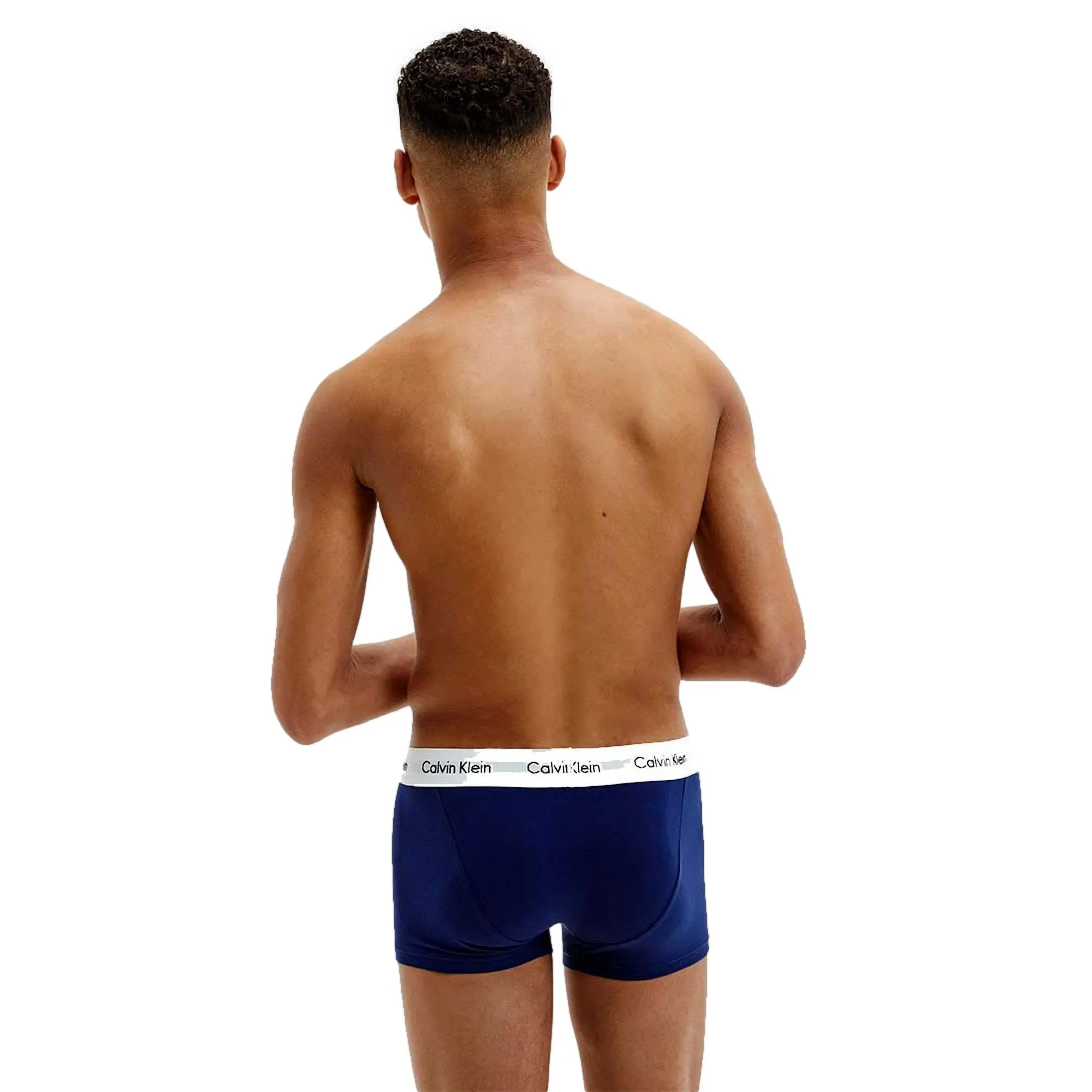 Calvin Klein 3 Pack Cotton Stretch Low Rise Trunks - White/Red/Blue