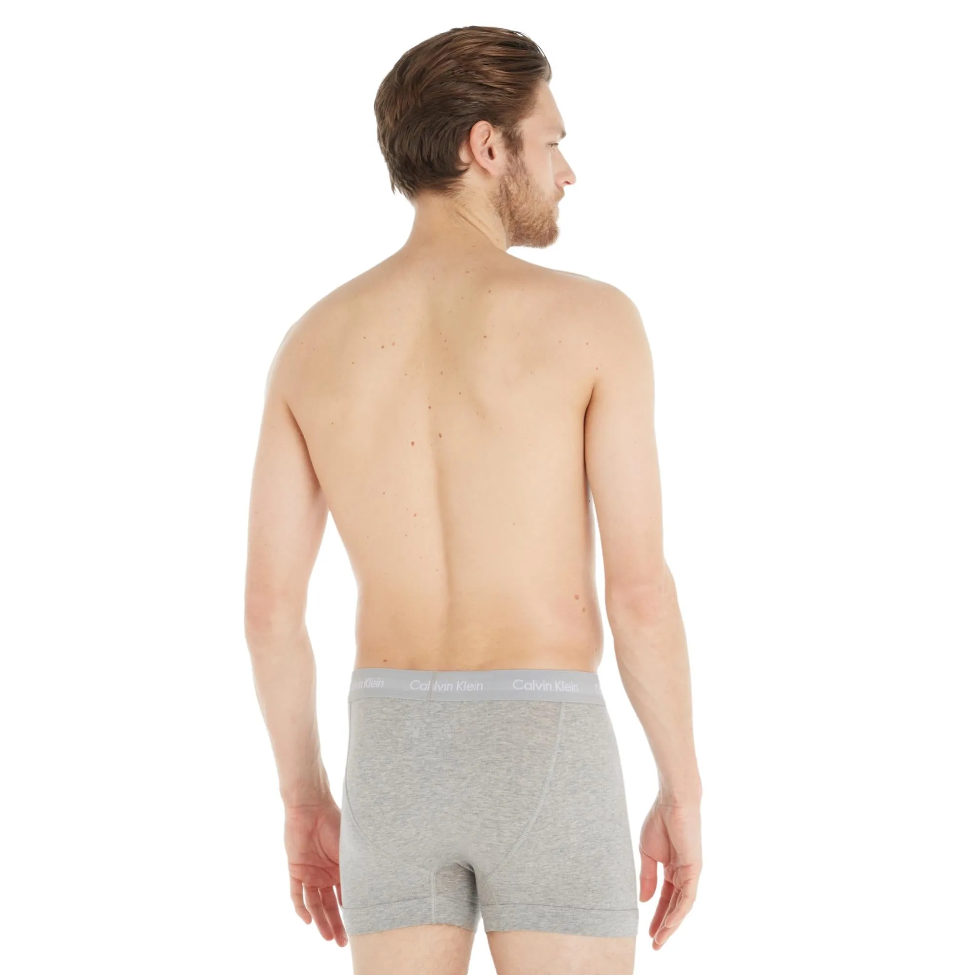 Calvin Klein Cotton Stretch Trunks 3 Pack - Grey Heather