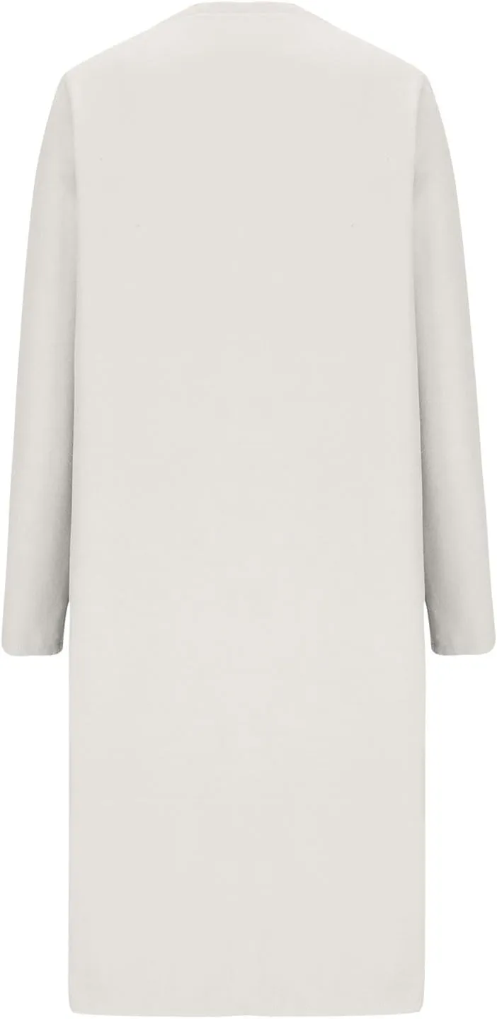 Cardigan Sweaters for Women Open Front Long Trench Coats Wool Blend Flannel Jacket 2023 Fall Winter Coatigan