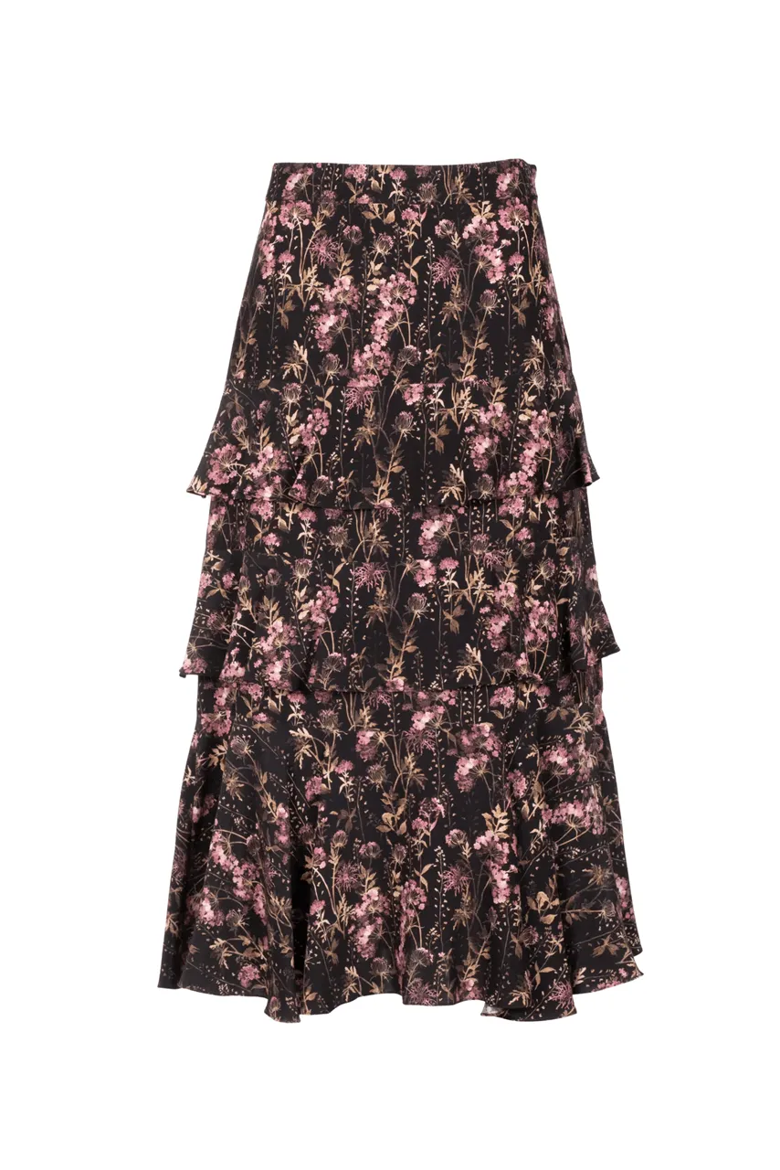 Cascade Ruffle Skirt - Ruby Hydrangea