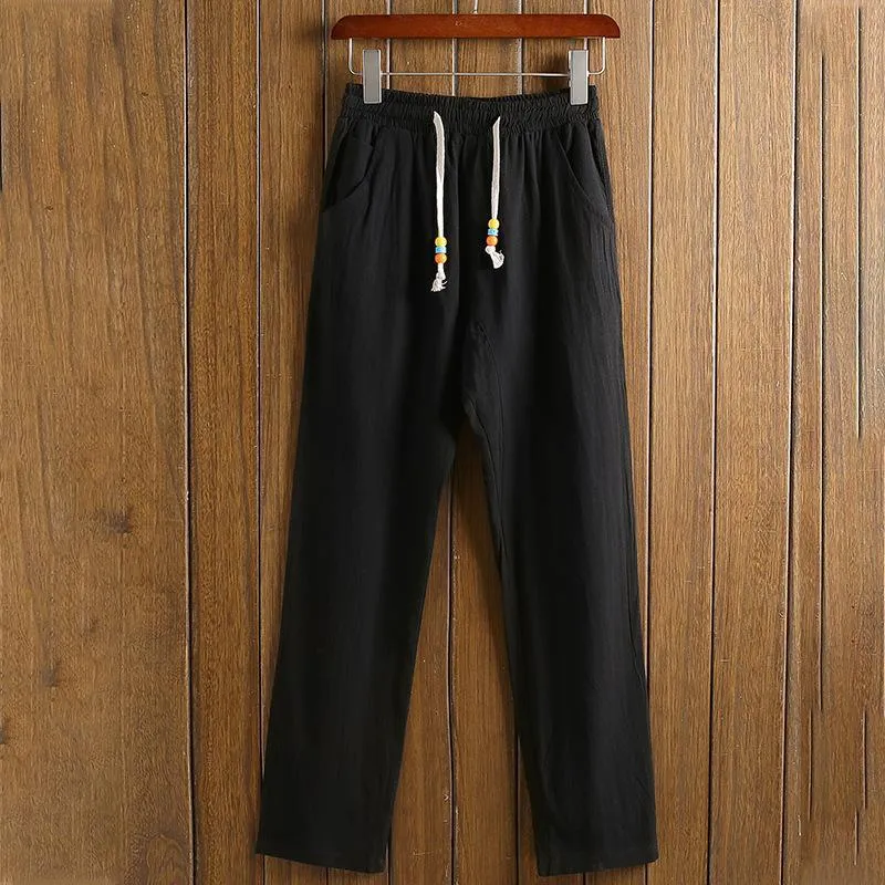 Chinese Man Style Tax Two Short Sleeve Buckle T-shirt   Trousers Two Pieces Random