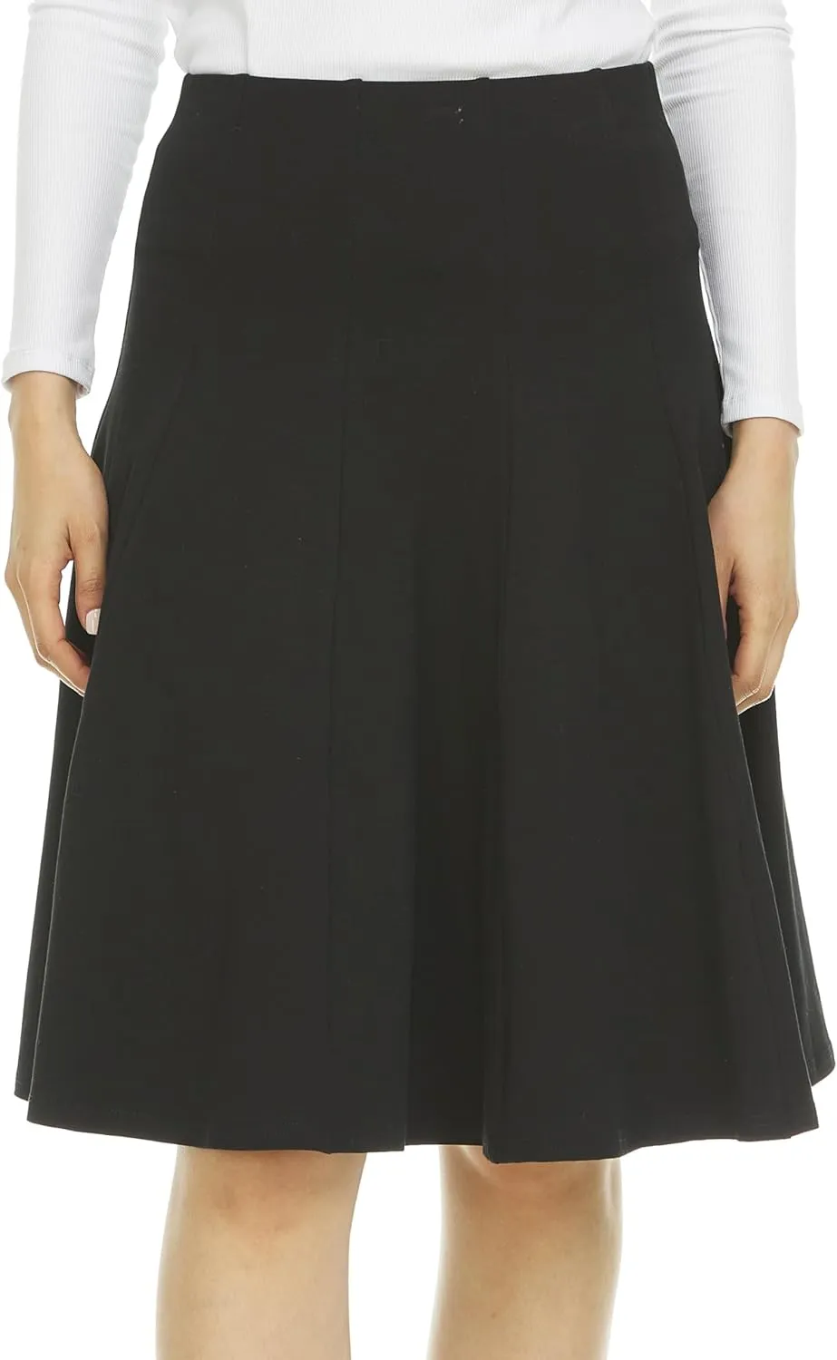 Classic Fit & Flare Cotton Pleated Skirt  Comfortable High-Waisted Knee & Midi Length for Everyday Style
