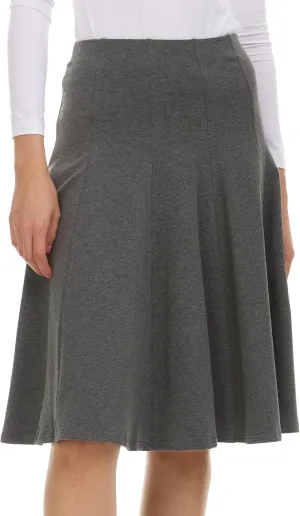 Classic Fit & Flare Cotton Pleated Skirt  Comfortable High-Waisted Knee & Midi Length for Everyday Style