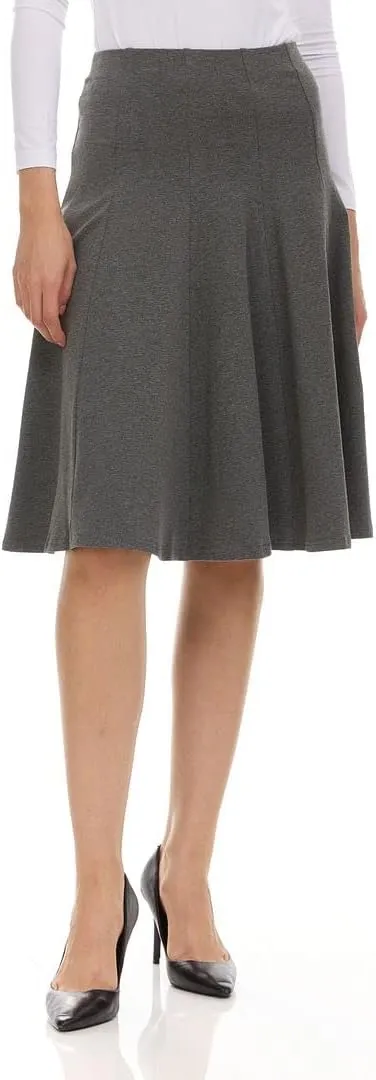 Classic Fit & Flare Cotton Pleated Skirt  Comfortable High-Waisted Knee & Midi Length for Everyday Style