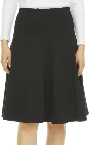 Classic Fit & Flare Cotton Pleated Skirt  Comfortable High-Waisted Knee & Midi Length for Everyday Style