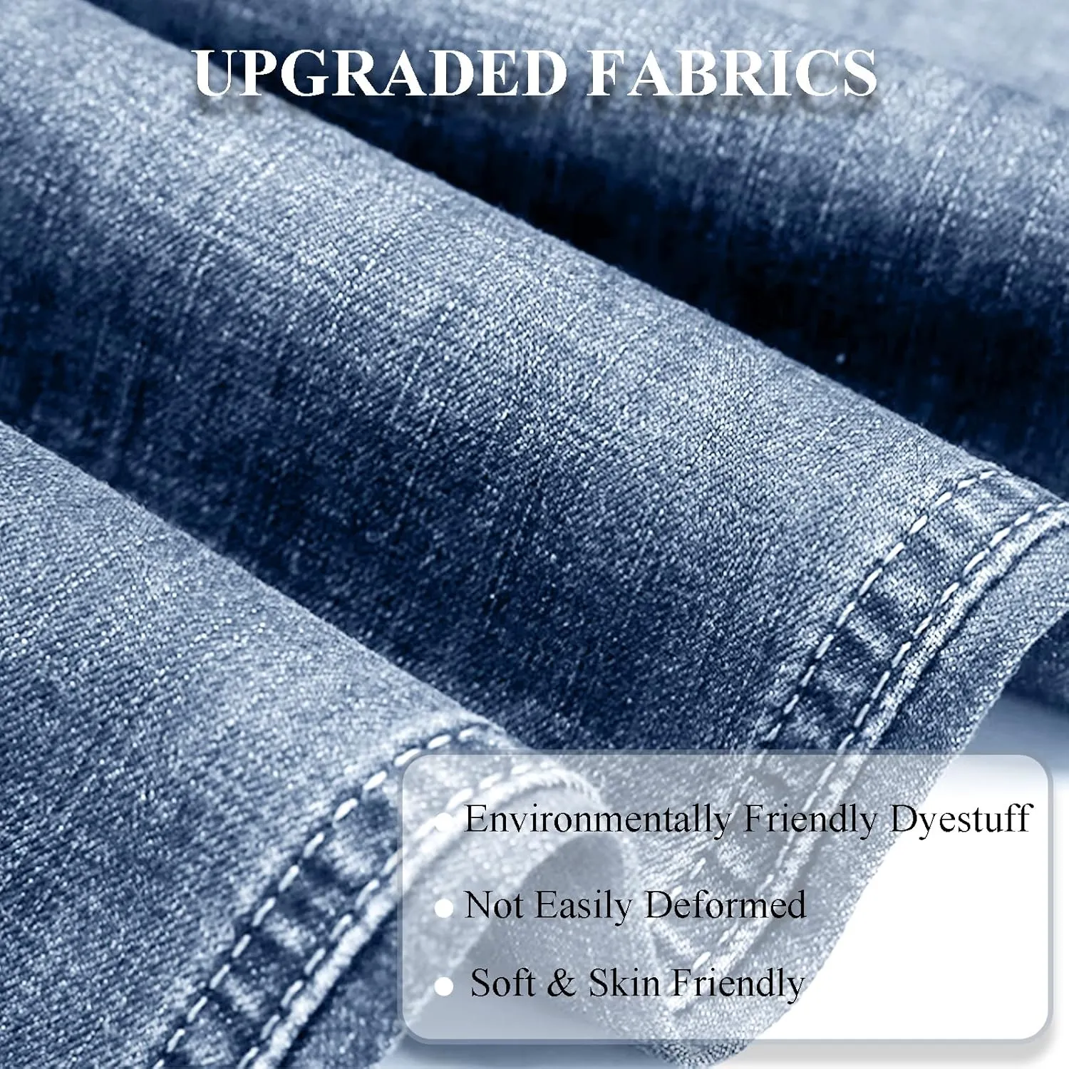 Classic Fit Jeans for Men Embroidered Design All Season Adult Denim Work Pants Everyday Casual Style Men's Pants
