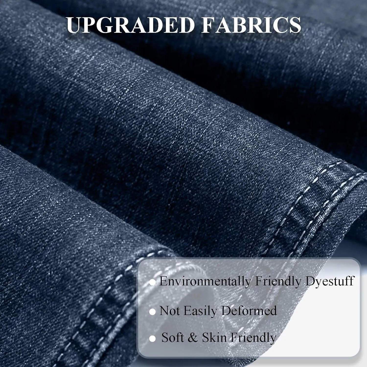 Classic Fit Jeans for Men Embroidered Design All Season Adult Denim Work Pants Everyday Casual Style Men's Pants