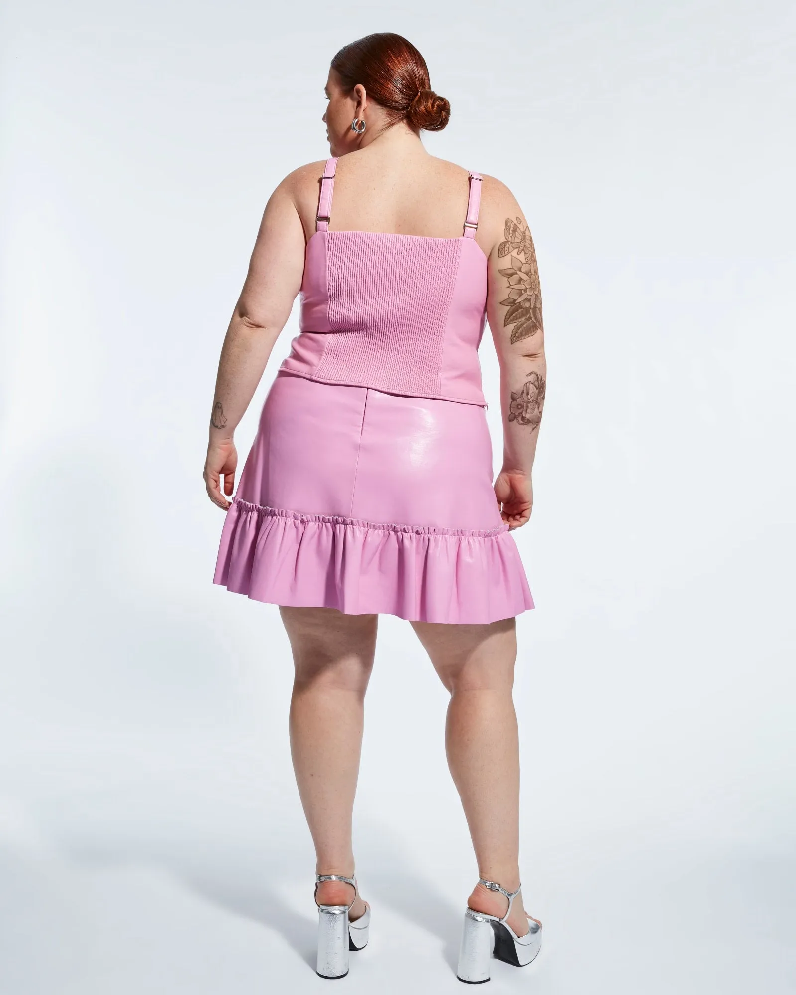 Clementine Recycled Leather Skirt | Paris Pink