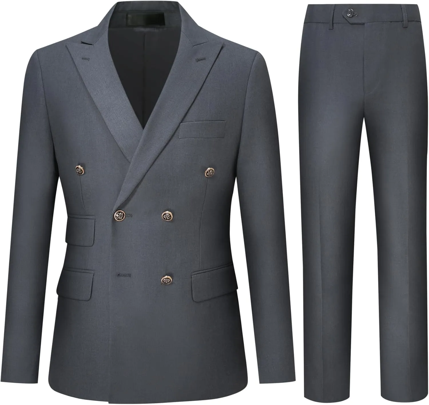 Cloudstyle Mens 2-Piece Dress Suit Blazer Slim Fit Double-Breasted Suit Jacket Sport Coat and Pants Set