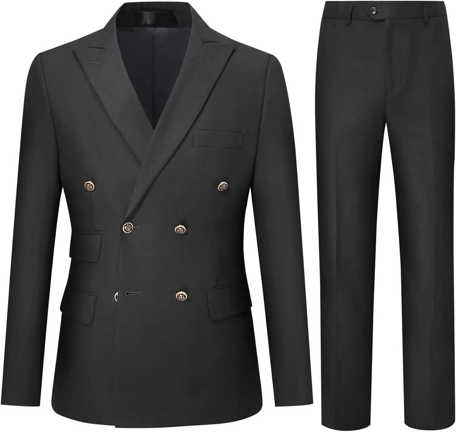 Cloudstyle Mens 2-Piece Dress Suit Blazer Slim Fit Double-Breasted Suit Jacket Sport Coat and Pants Set