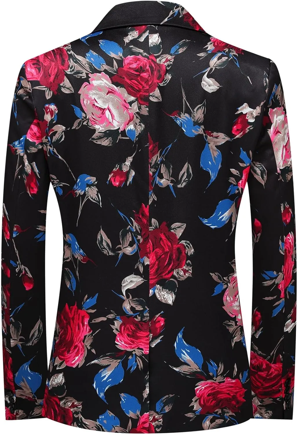 Cloudstyle Mens 2 Piece Print Suit Floral Party Dress Jacket Slim 2 Button Blazer Pants