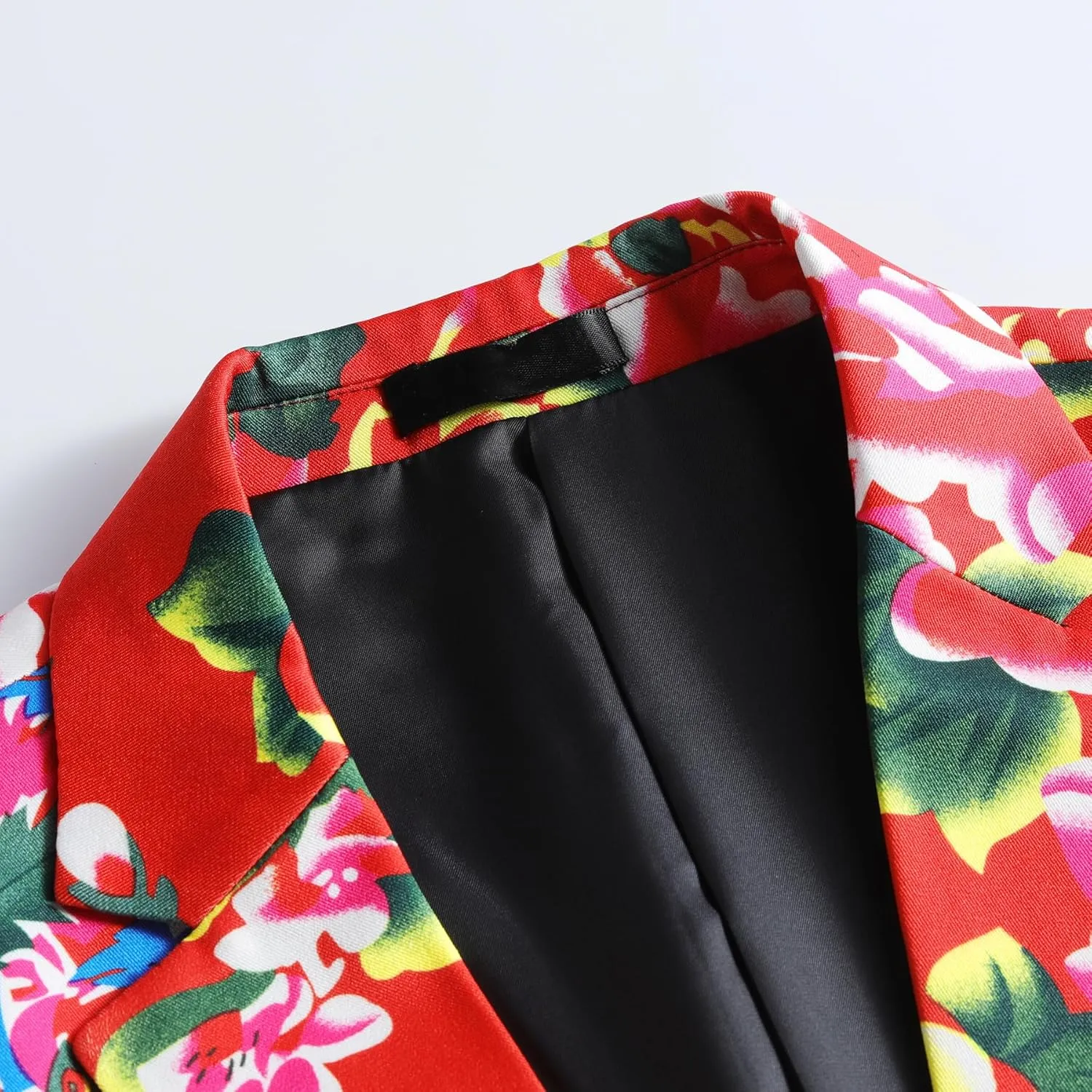 Cloudstyle Mens 2 Piece Print Suit Floral Party Dress Jacket Slim 2 Button Blazer Pants