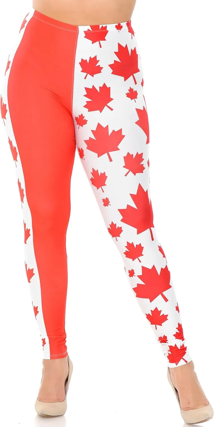 Creamy Soft Premium Women's Leggings Plus Size, High Rise, Stretchy & Breathable, Comfortable Fit - by USA Fashion