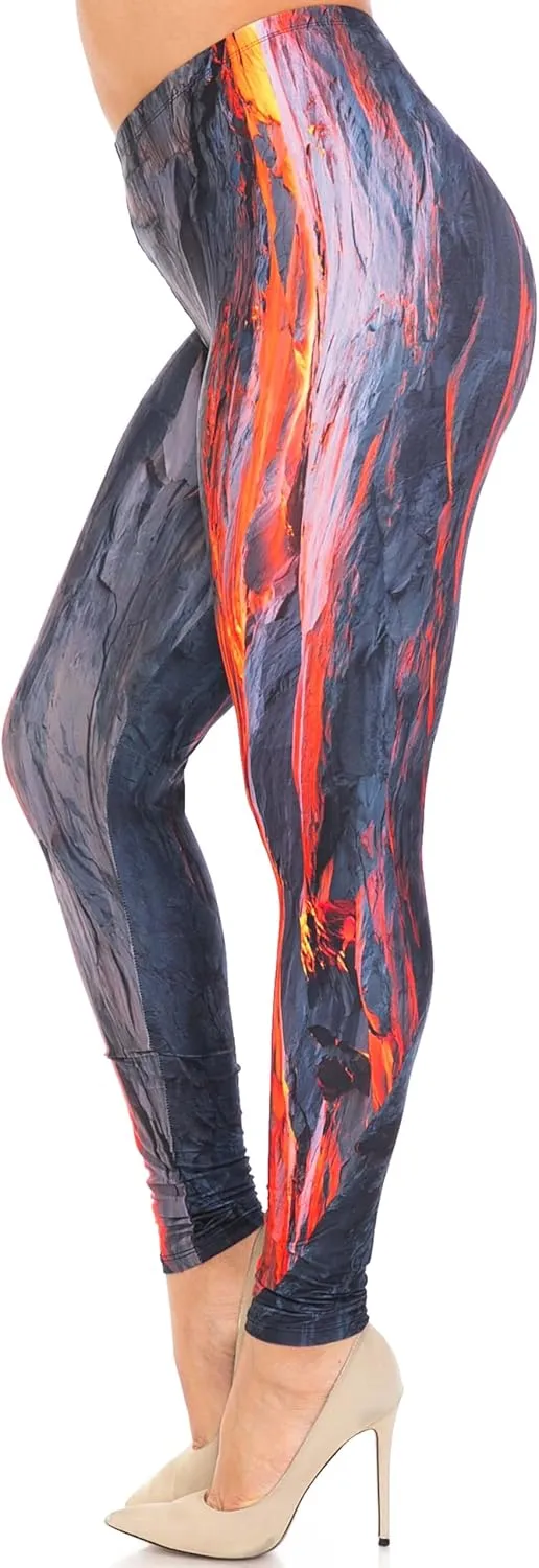 Creamy Soft Premium Women's Leggings Plus Size, High Rise, Stretchy & Breathable, Comfortable Fit - by USA Fashion