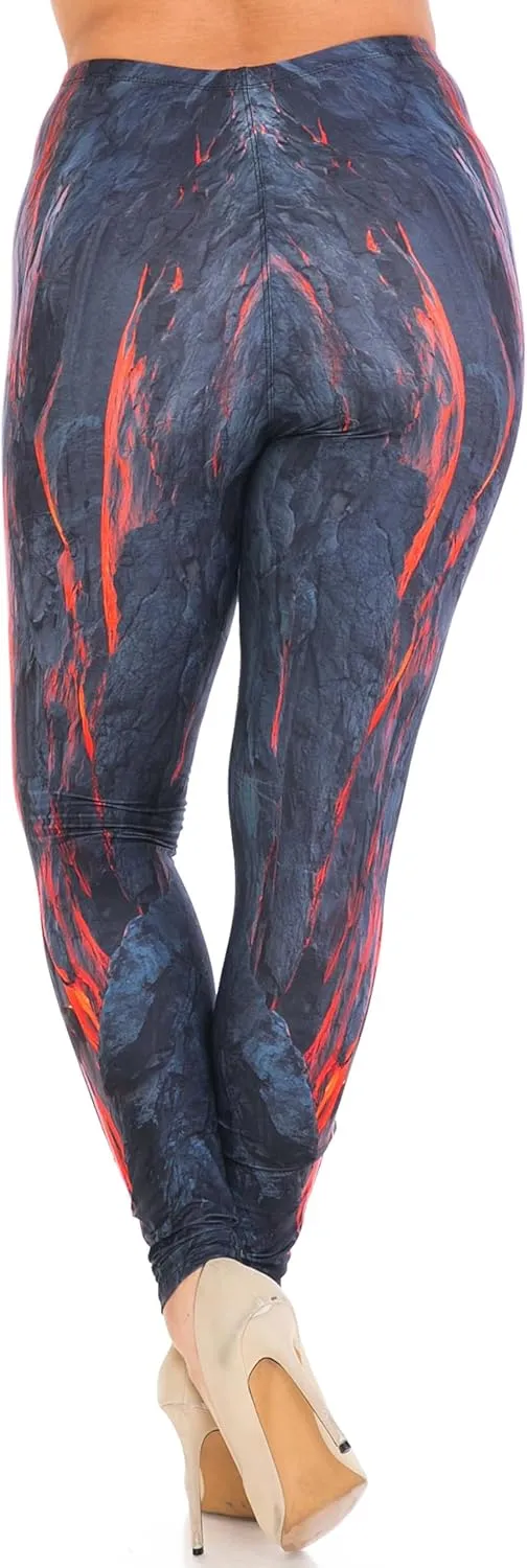 Creamy Soft Premium Women's Leggings Plus Size, High Rise, Stretchy & Breathable, Comfortable Fit - by USA Fashion