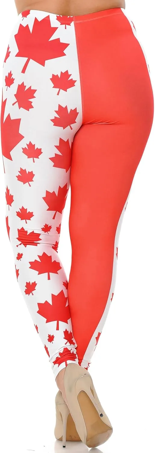 Creamy Soft Premium Women's Leggings Plus Size, High Rise, Stretchy & Breathable, Comfortable Fit - by USA Fashion