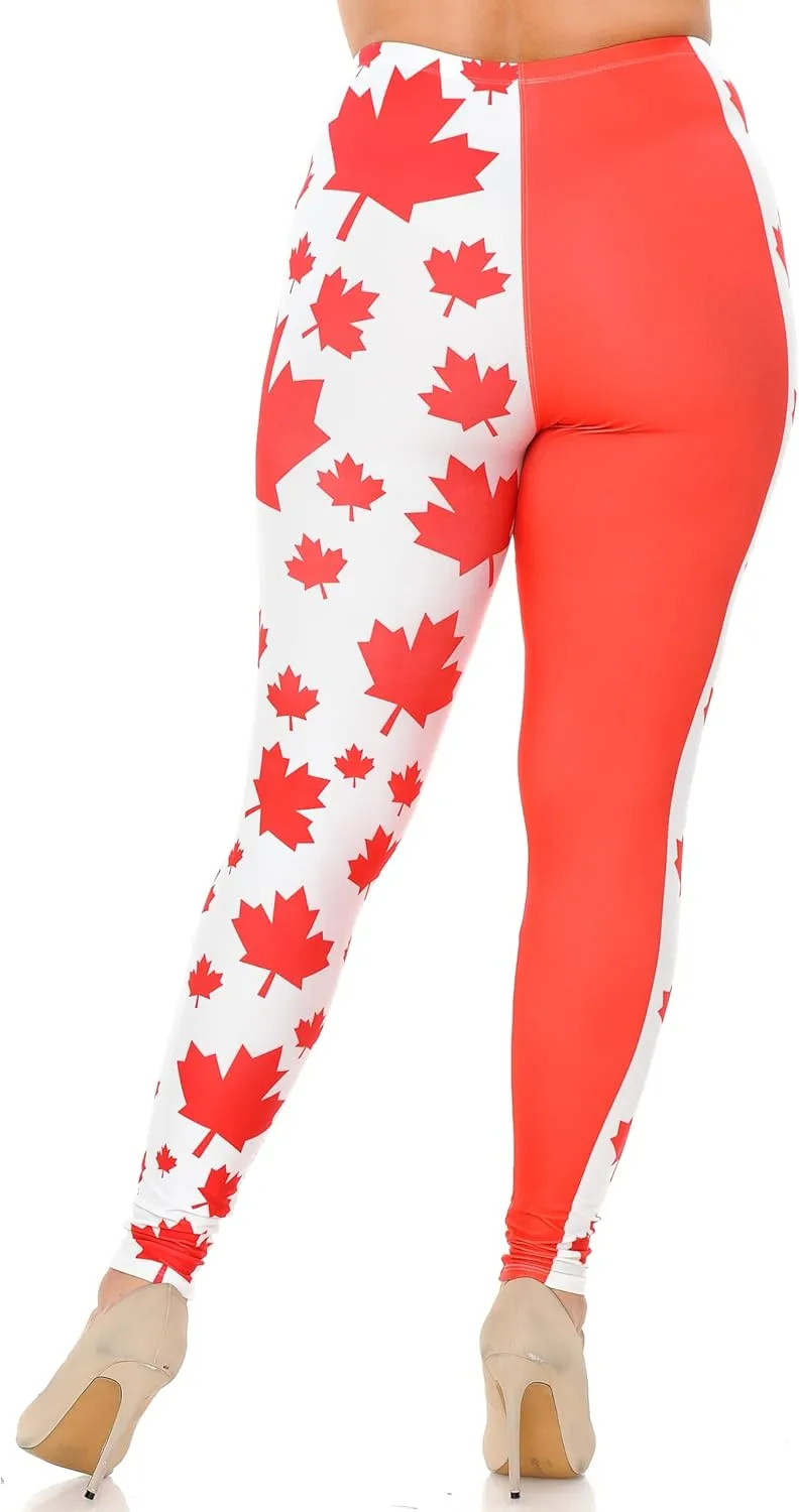 Creamy Soft Premium Women's Leggings Plus Size, High Rise, Stretchy & Breathable, Comfortable Fit - by USA Fashion