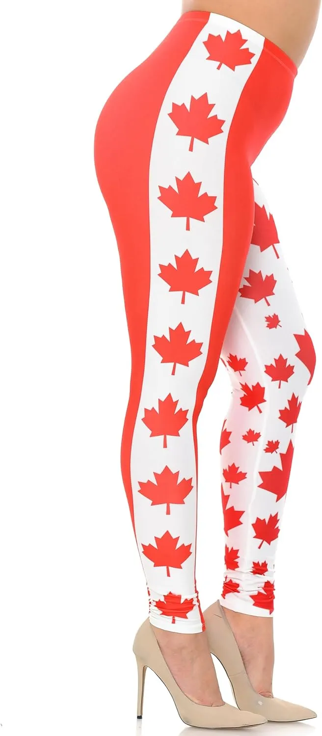 Creamy Soft Premium Women's Leggings Plus Size, High Rise, Stretchy & Breathable, Comfortable Fit - by USA Fashion