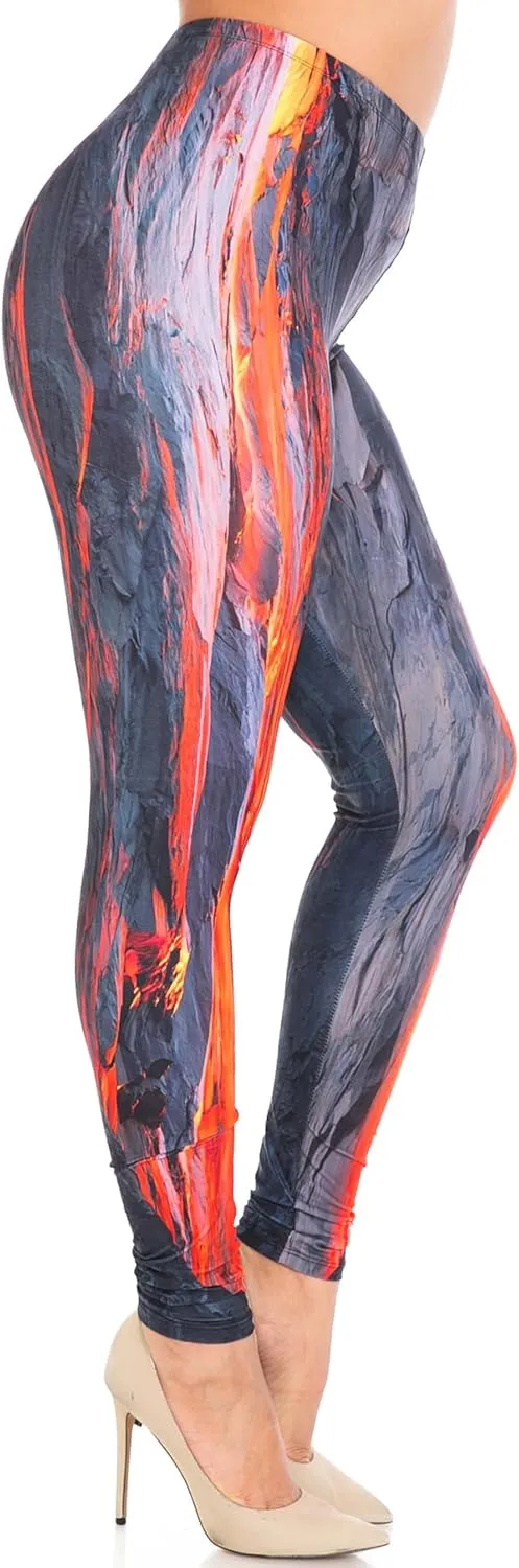 Creamy Soft Premium Women's Leggings Plus Size, High Rise, Stretchy & Breathable, Comfortable Fit - by USA Fashion