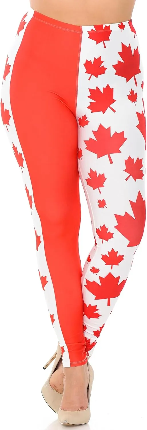 Creamy Soft Premium Women's Leggings Plus Size, High Rise, Stretchy & Breathable, Comfortable Fit - by USA Fashion