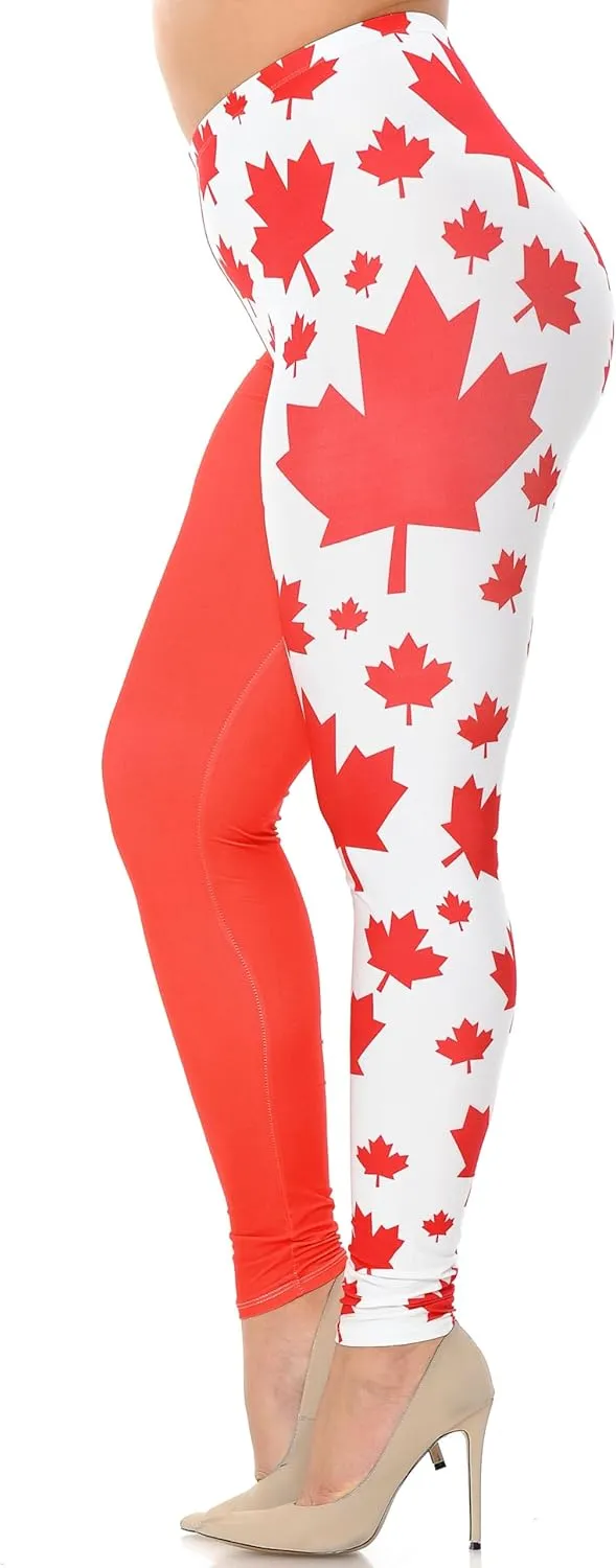 Creamy Soft Premium Women's Leggings Plus Size, High Rise, Stretchy & Breathable, Comfortable Fit - by USA Fashion