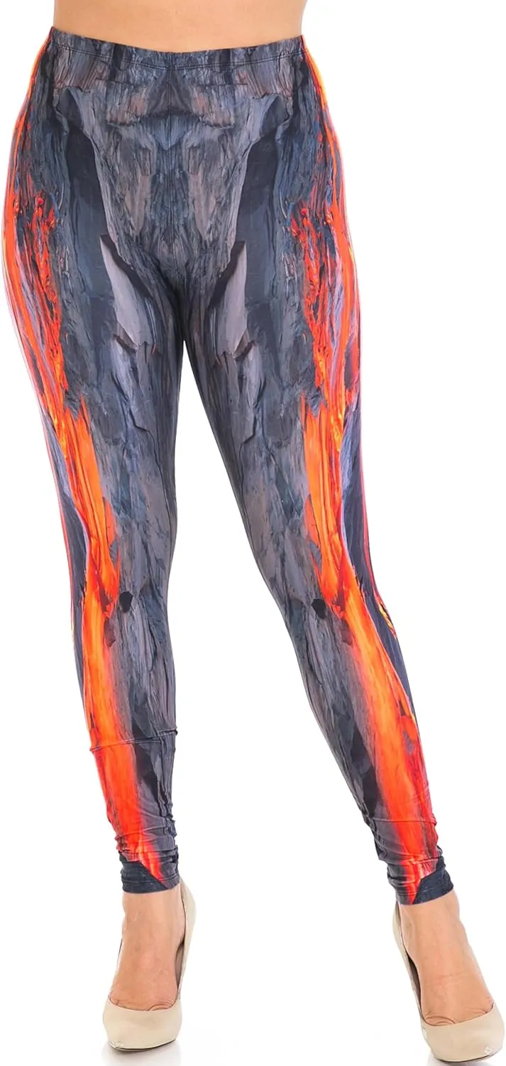 Creamy Soft Premium Women's Leggings Plus Size, High Rise, Stretchy & Breathable, Comfortable Fit - by USA Fashion