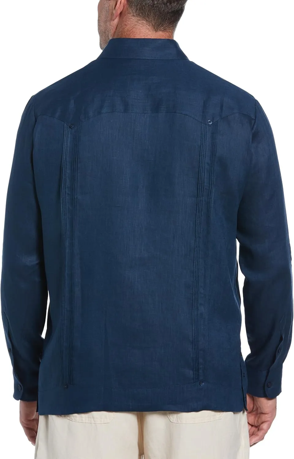 Cubavera Men's 100% Linen Four-Pocket Long Sleeve Guayabera Shirt, Pintuck Detail, Relaxed Fit (Available in Big & Tall)