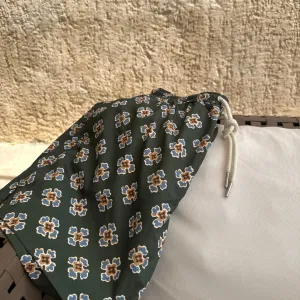 Dark Green Floral Swim Shorts