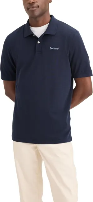 DOCKERS Men's Slim Fit Short Sleeve Polo