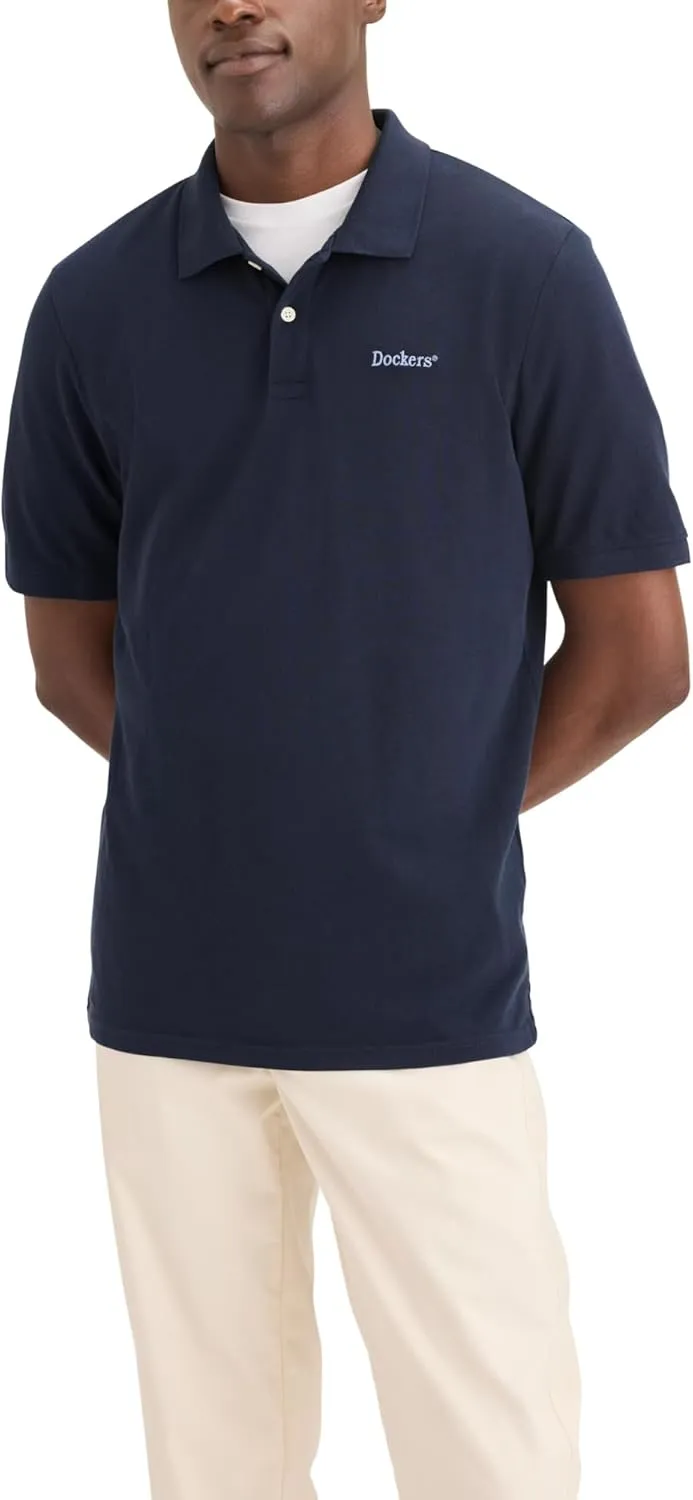 DOCKERS Men's Slim Fit Short Sleeve Polo