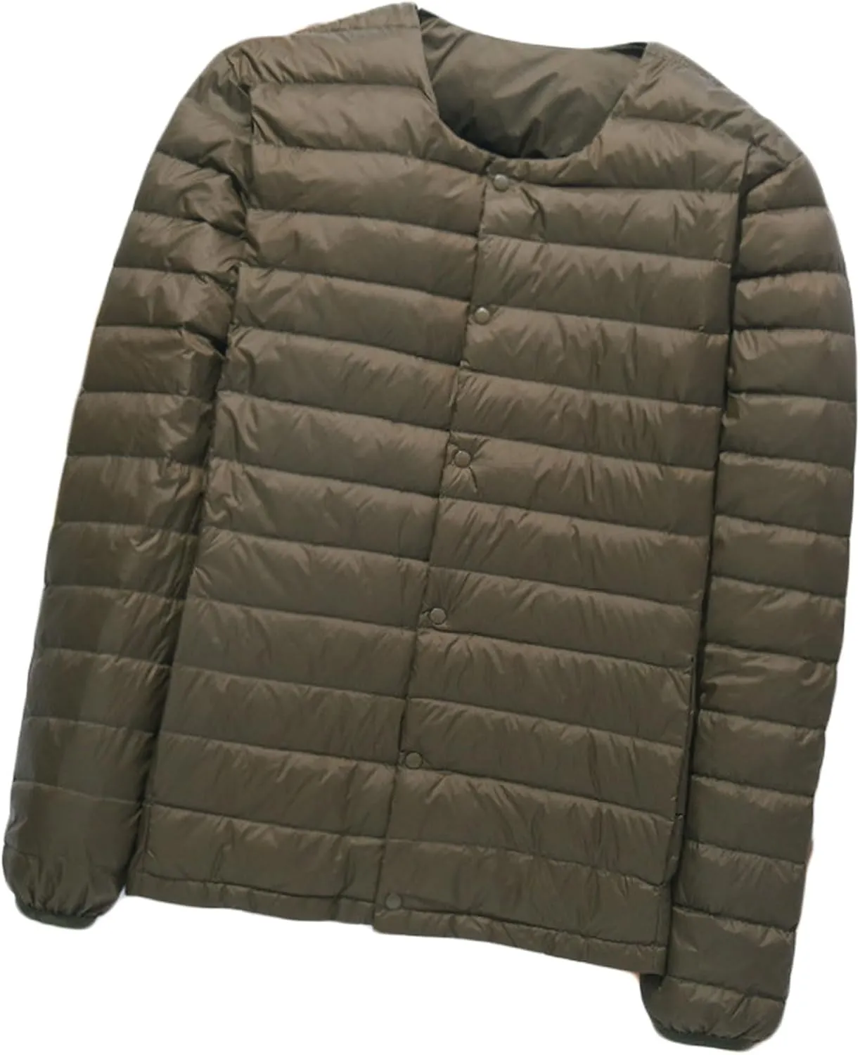 Down jacket men's collarless down round neck V-neck thin section
