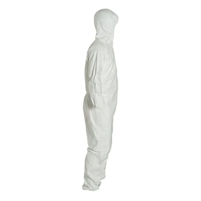 DuPont TY127SWH Tyvek 400 Coverall, Respirator Fit Hood, Elastic Wrists and Ankles, 1 Each