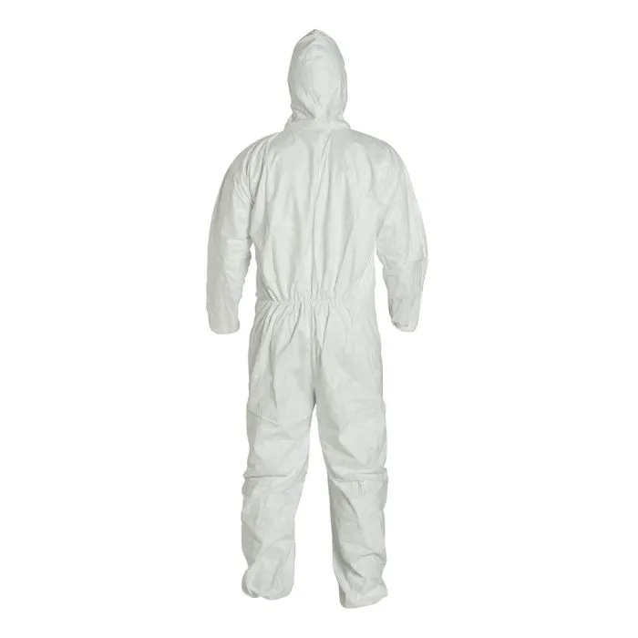DuPont TY127SWH Tyvek 400 Coverall, Respirator Fit Hood, Elastic Wrists and Ankles, 1 Each