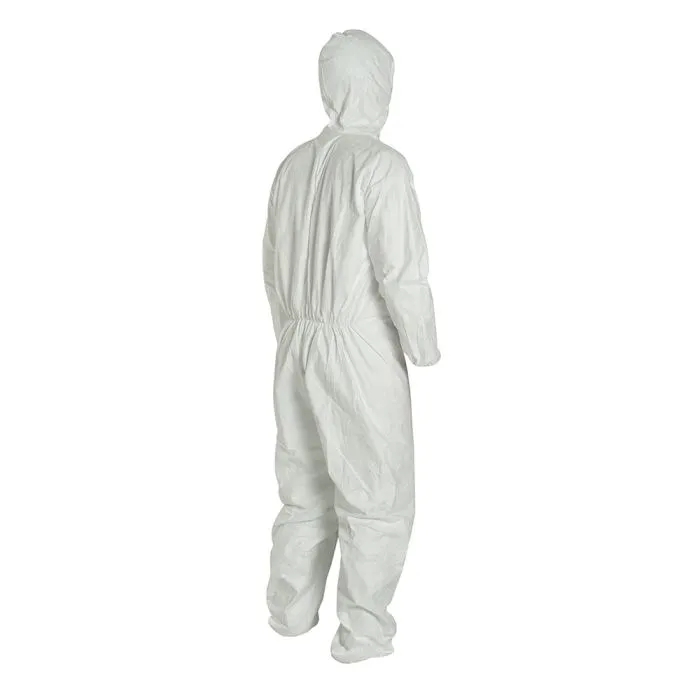DuPont TY127SWH Tyvek 400 Coverall, Respirator Fit Hood, Elastic Wrists and Ankles, 1 Each