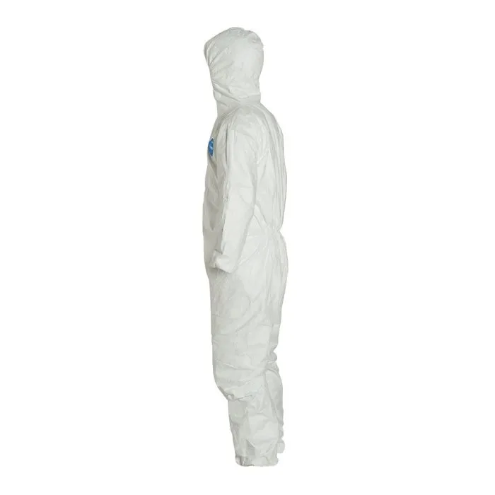 DuPont TY127SWH Tyvek 400 Coverall, Respirator Fit Hood, Elastic Wrists and Ankles, 1 Each