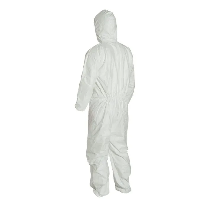 DuPont TY127SWH Tyvek 400 Coverall, Respirator Fit Hood, Elastic Wrists and Ankles, 1 Each