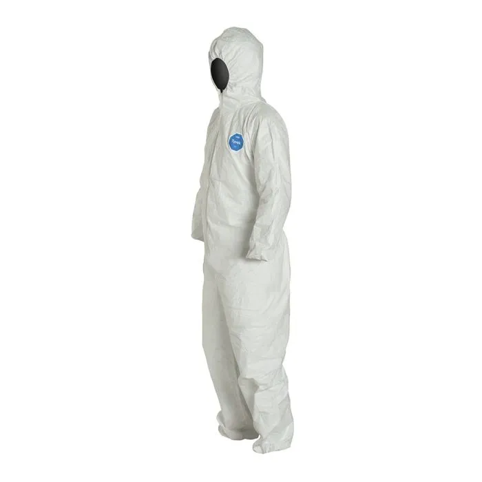DuPont TY127SWH Tyvek 400 Coverall, Respirator Fit Hood, Elastic Wrists and Ankles, 1 Each
