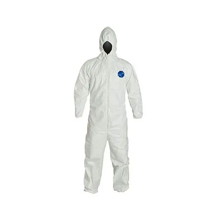 DuPont TY127SWH Tyvek 400 Coverall, Respirator Fit Hood, Elastic Wrists and Ankles, Case of 25