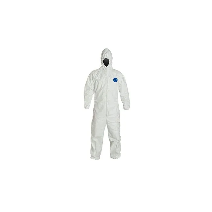 DuPont TY127SWH Tyvek 400 Coverall, Respirator Fit Hood, Elastic Wrists and Ankles, Case of 25