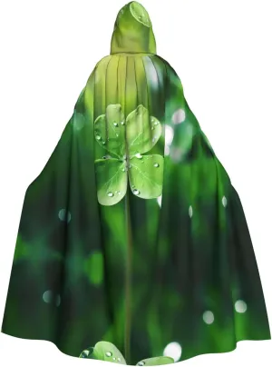 four-leaf clover Prints Hooded Cloak for Halloween, Role-playing, and Costume Parties - Comfortable and Durable
