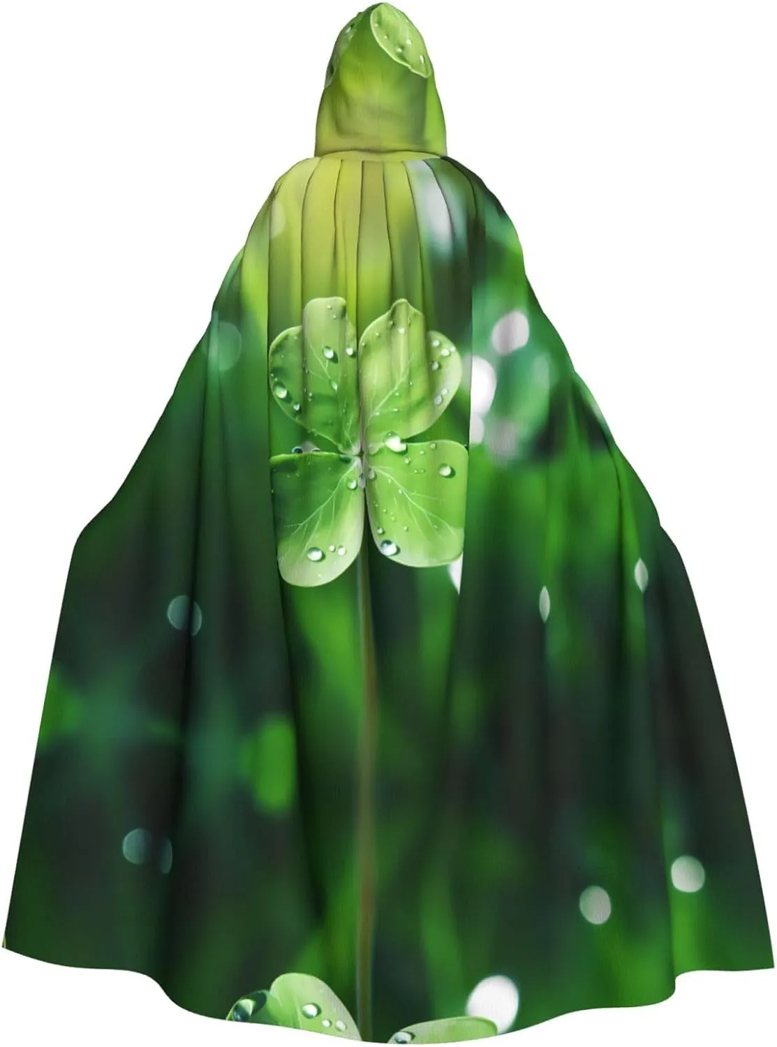 four-leaf clover Prints Hooded Cloak for Halloween, Role-playing, and Costume Parties - Comfortable and Durable